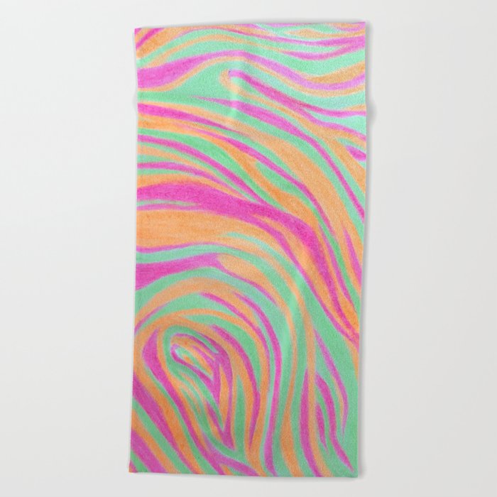 Neon Marble Beach Towel