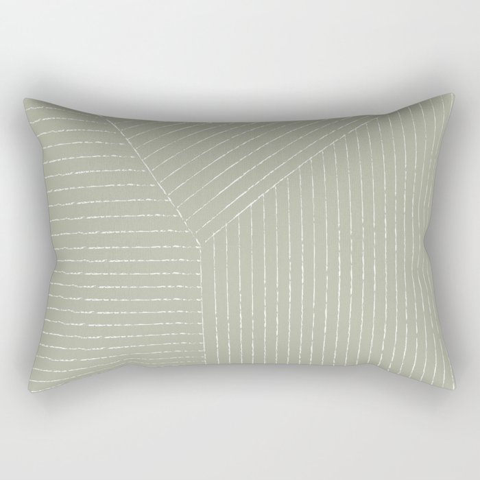 Lines (Linen Sage) Rectangular Pillow