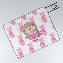 Little Ballerina in Pink Picnic Blanket