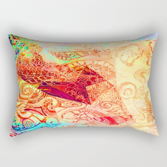 Red Heart Swirl Rectangular Pillow