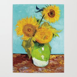 Vincent van Gogh - Three Sunflowers Poster