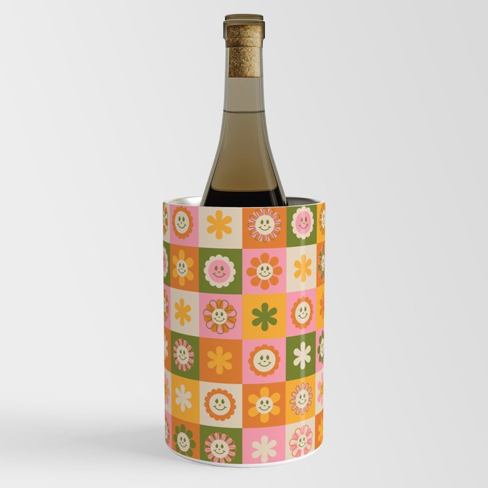 Cheery Floral Checks Wine Chiller