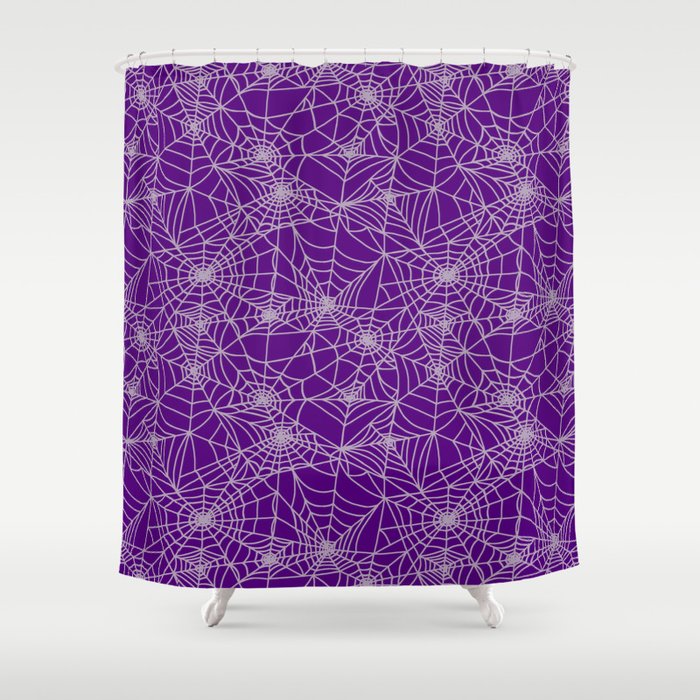 Purple Cobwebs Shower Curtain