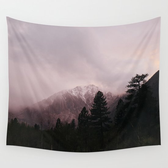 Misty Sunset on Convict Mountain Wall Tapestry