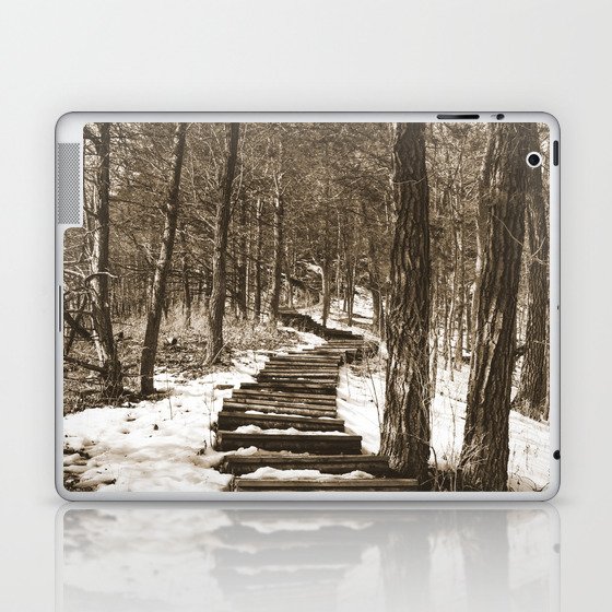 Forest Stairs | Sepia Photography Laptop & iPad Skin
