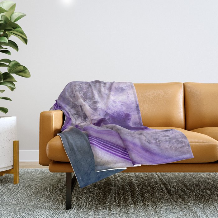 Purple agate slice #3089 Throw Blanket