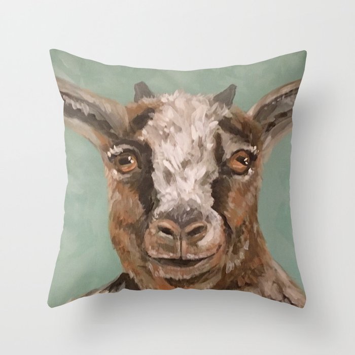 Nursery Art Decor Barnyard Baby Goat Throw Pillow Nursery Art Decor Barnyard Baby Goat Throw Pillow