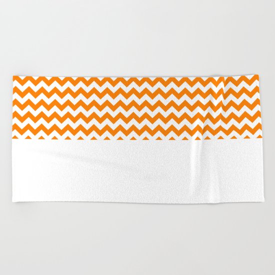 Chevron (Orange/White) Beach Towel