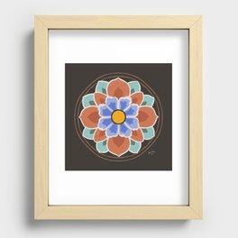 Korean Flower Motif // Brown  Recessed Framed Print