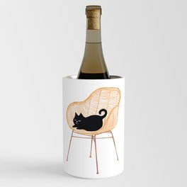 Lazy cat 1 Sleeping beauty on bamboo chair Wine Chiller