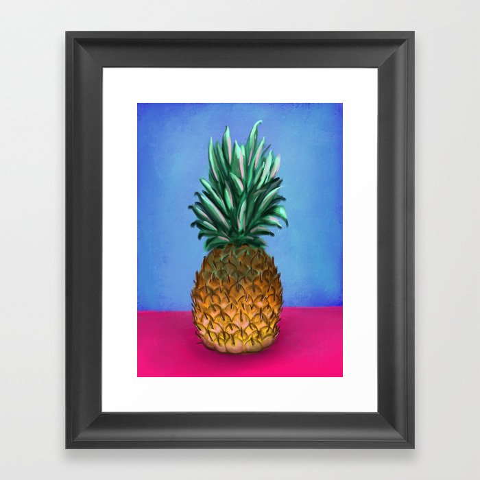 A colorful pineapple Framed Art Print