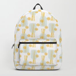 Modern pastel green orange fruit pasta abstract pattern Backpack