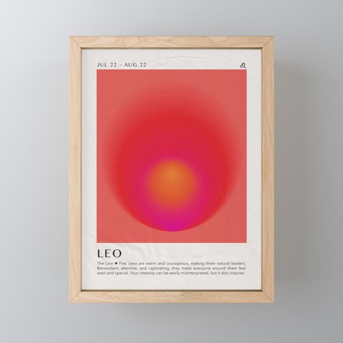 Leo Astrology Zodiac Aura Gradient Art Print Framed Mini Art Print