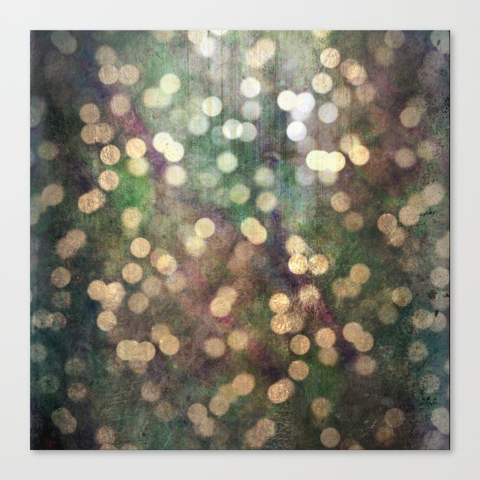 Magical Lights Gold Dots Canvas Print