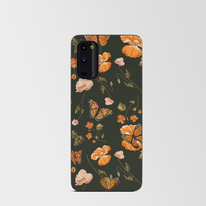 Monarch Butterflies and Orange Poppies Android Card Case