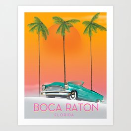 Boca Raton Florida travel poster Art Print