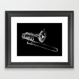 Black Trombone Framed Art Print
