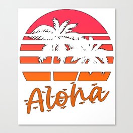 Tropical Party, Aloha Hawaii Palm Tree Hawaiian beach Canvas Print