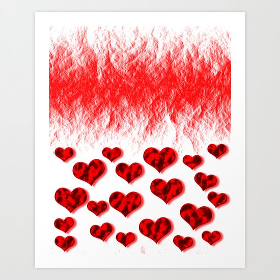 Hearts Abstract Pattern Art Print