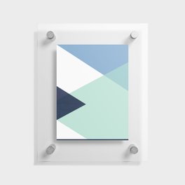 Geometrics - seafoam & blue concrete Floating Acrylic Print