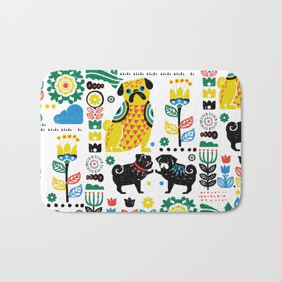 Scandinavian Pugs Bath Mat