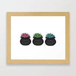 Succulents in Cauldron Pots Framed Art Print