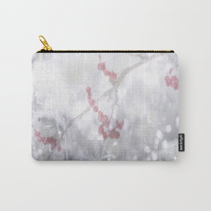 Winter Scene Rowan Berries With Snow And Bokeh  Carry-All Pouch