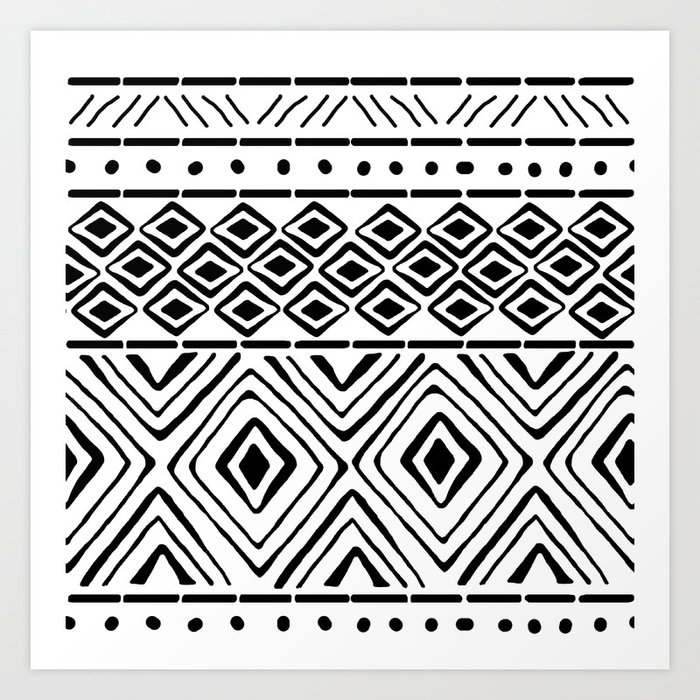 African Mud Cloth Art Print by Thin Line Studio Society6