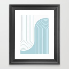 Two Tone Line Curvature XV - Sky Blue Framed Art Print