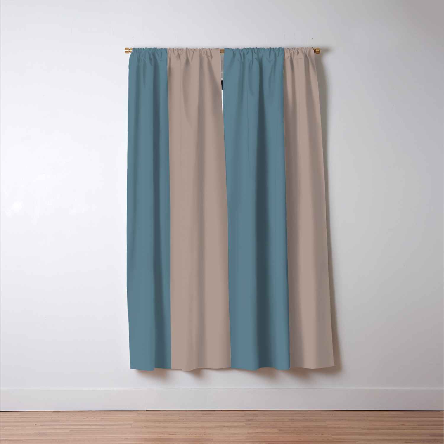4 Bold Wide Lines Behr Blueprint Blue Brown Velvet Coffee With Cream And Cameo Stone Blackout Curtain By Pipafineart Society6