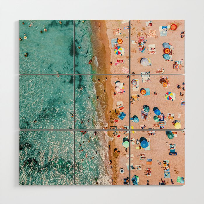 Ocean Waves Art Print, Aerial Beach Ocean Print, Summer Vibes Home Decor, Australia Beach Photography Wood Wall Art
