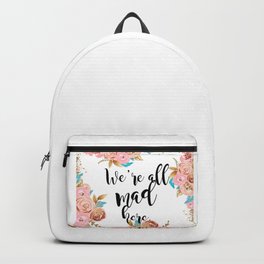 We're all mad here - golden floral Backpack
