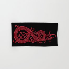 The viking dragon Fáfnir (red) Hand & Bath Towel