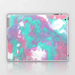Aqua, Pink and Purple Acrylic Abstract Painting Laptop Skin