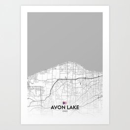 Avon Lake, Ohio, United States - Light City Map Art Print