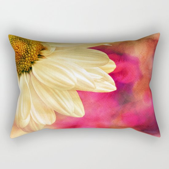 Daisy - Golden on Pink Rectangular Pillow