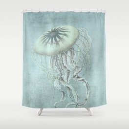 Jellyfish Underwater Aqua Turquoise Art Shower Curtain