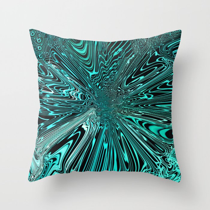 Turquoise abstract pattern Throw Pillow