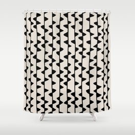 Triangles / Black & White Pattern Shower Curtain