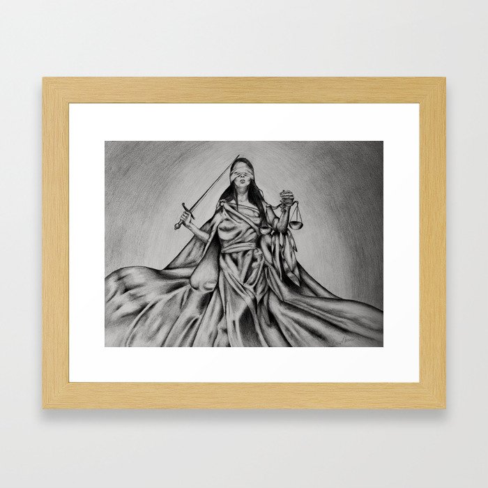 The Goddess of Justice - Lady Justice aka Themis Framed Art Print