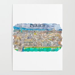 Zurich Switzerland souvenir Poster