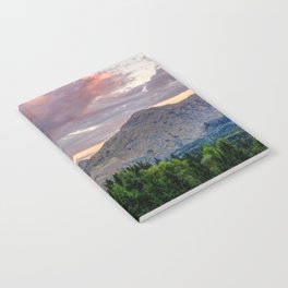 New Zealand Photography - Forest And Mountains Under The Colorful Sky  Notebook