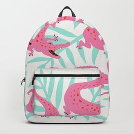 Alligator Collection – Pink & Turquoise Palette Backpack