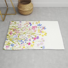 colorful meadow painting Rug