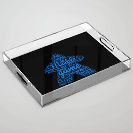 Blue Meeple Board Game Geek Word Art Acrylic Tray