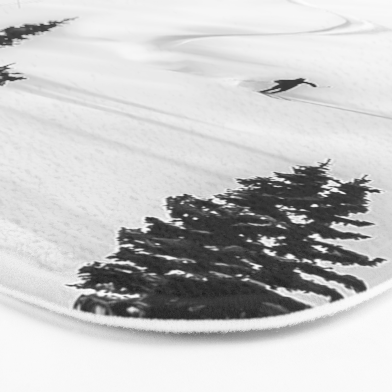 Backcountry Skier Fresh Powder Snow Mountain Ski Landscape Black And White Photography Vibes Bath Mat By Byrdonwheels Society6