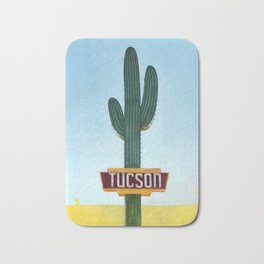 Tucson Vintage Neon Sign Bath Mat | Cactus, Territory, Southwest, Mountain, Vintage, Signage, Land, Mexico, Desert, Speedway 