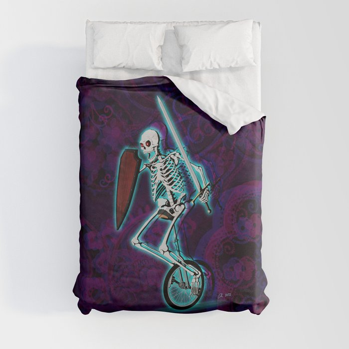 Unicycle Skeleton Duvet Cover