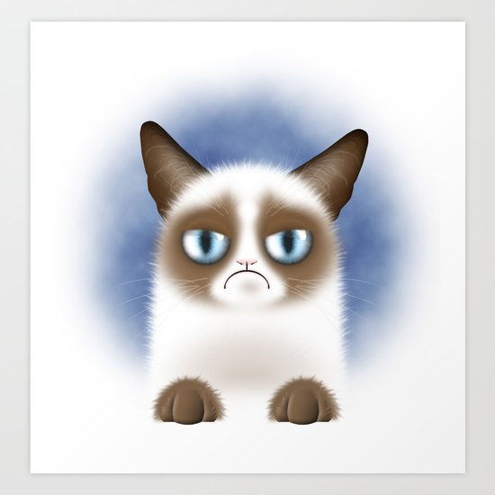 Nope (Grumpy Cat) Art Print