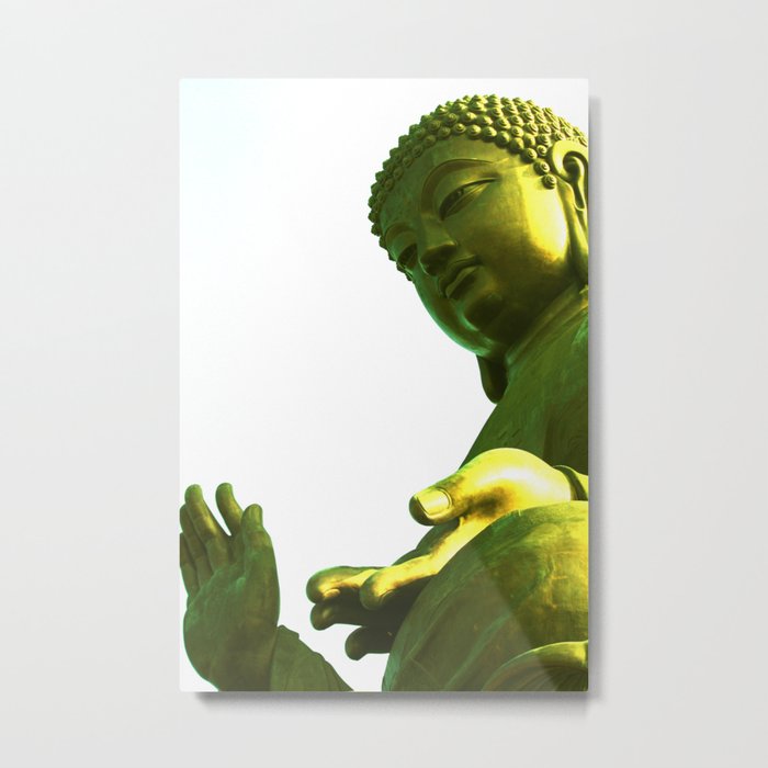 Green Buddha Metal Print